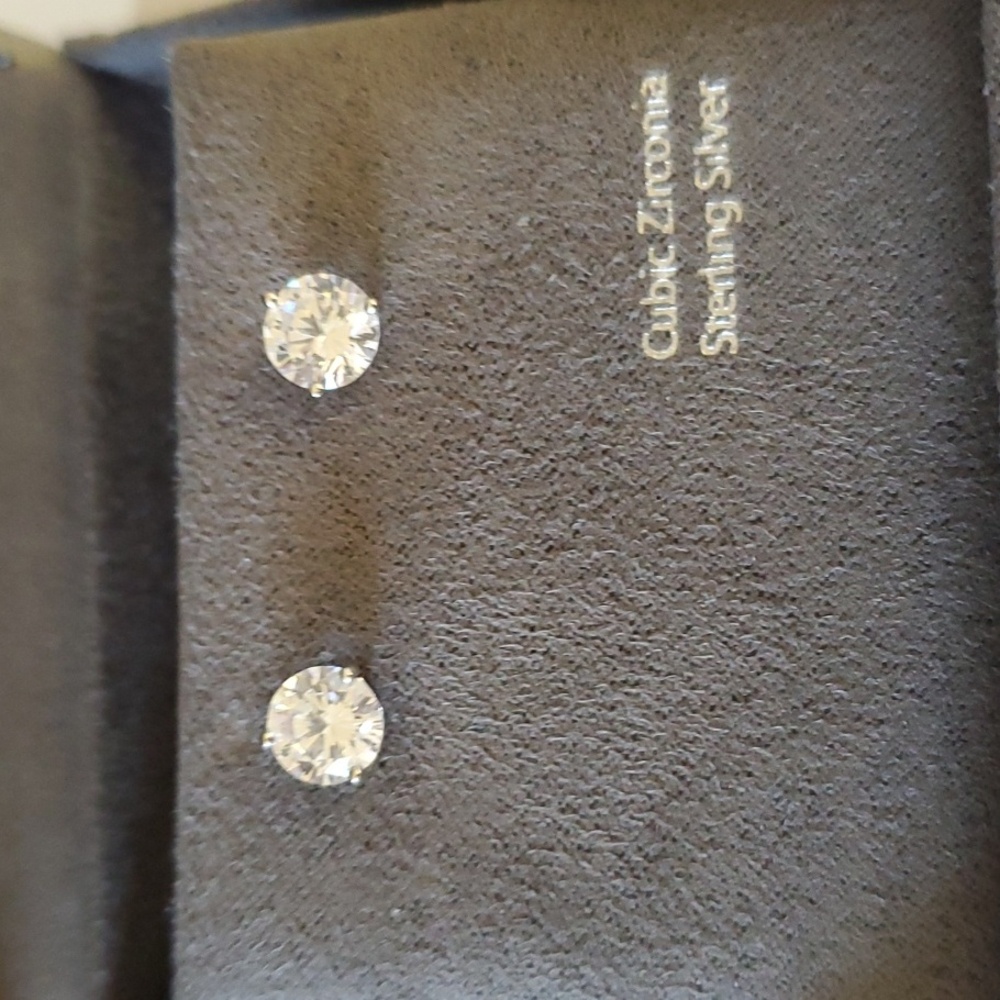 Nordstrom CZ Sterling Silver Earrings NIB - Picture 3 of 5